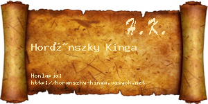 Horánszky Kinga névjegykártya